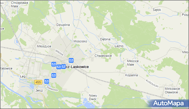 mapa Chwałowice gmina Jelcz-Laskowice, Chwałowice gmina Jelcz-Laskowice na mapie Targeo
