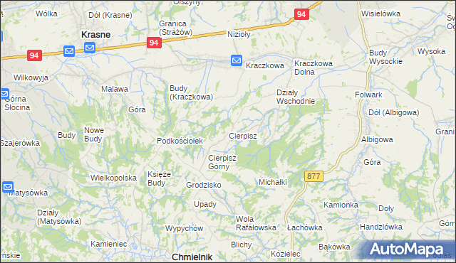 mapa Cierpisz gmina Łańcut, Cierpisz gmina Łańcut na mapie Targeo