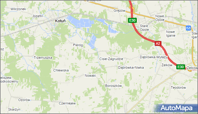 mapa Cisie-Zagrudzie, Cisie-Zagrudzie na mapie Targeo