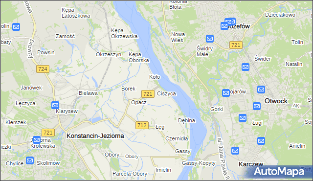 mapa Ciszyca gmina Konstancin-Jeziorna, Ciszyca gmina Konstancin-Jeziorna na mapie Targeo