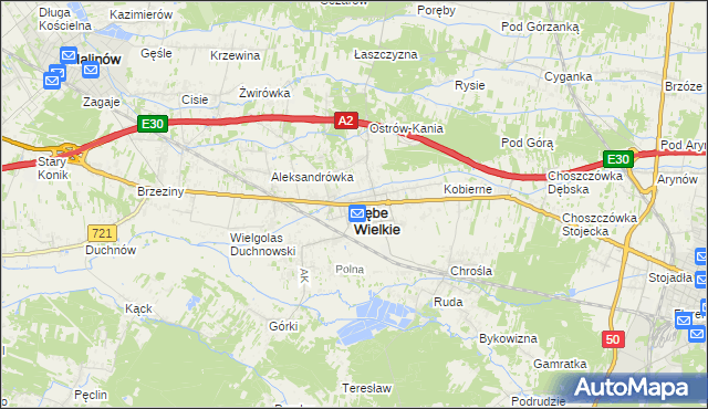 mapa Dębe Wielkie, Dębe Wielkie na mapie Targeo