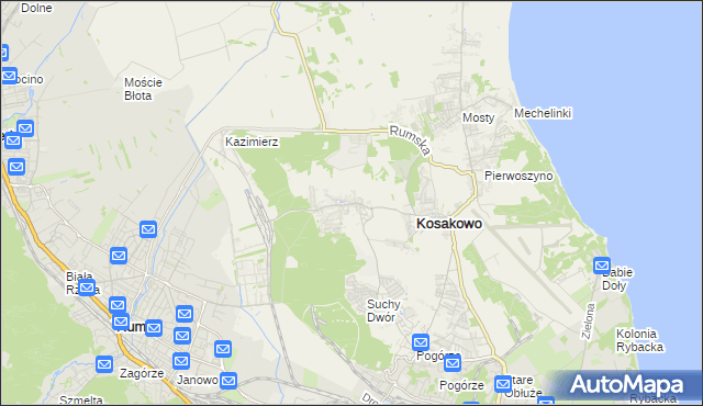 mapa Dębogórze, Dębogórze na mapie Targeo