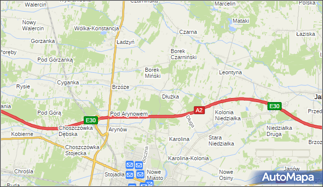 mapa Dłużka, Dłużka na mapie Targeo