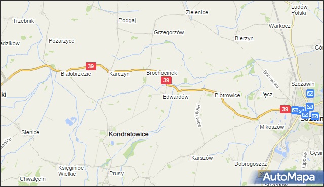 mapa Edwardów gmina Kondratowice, Edwardów gmina Kondratowice na mapie Targeo