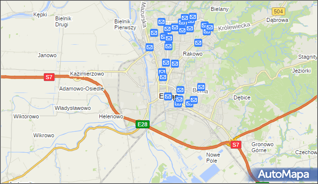 mapa Elbląga, Elbląg na mapie Targeo