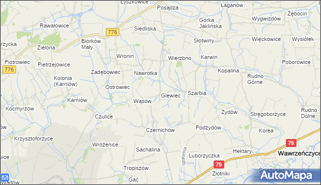 mapa Glewiec, Glewiec na mapie Targeo