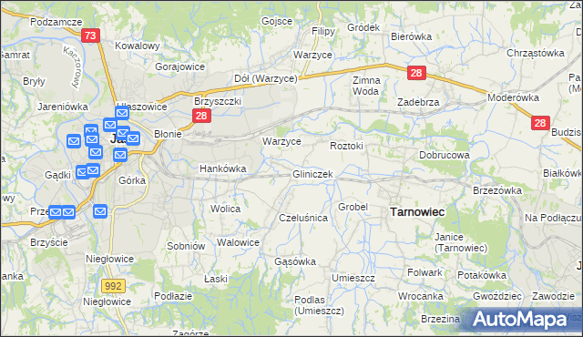 mapa Gliniczek, Gliniczek na mapie Targeo