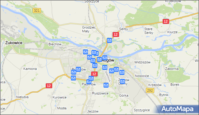 mapa Głogów, Głogów na mapie Targeo