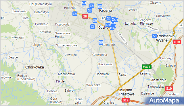 mapa Głowienka, Głowienka na mapie Targeo