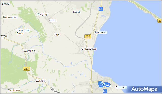 mapa Gnieżdżewo, Gnieżdżewo na mapie Targeo