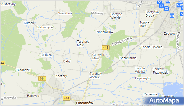 mapa Gorzyce Małe, Gorzyce Małe na mapie Targeo