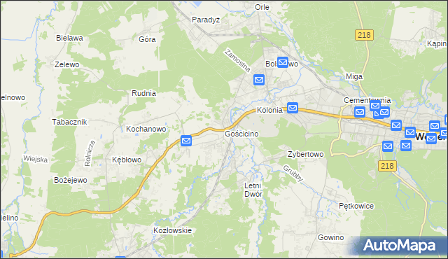 mapa Gościcino, Gościcino na mapie Targeo