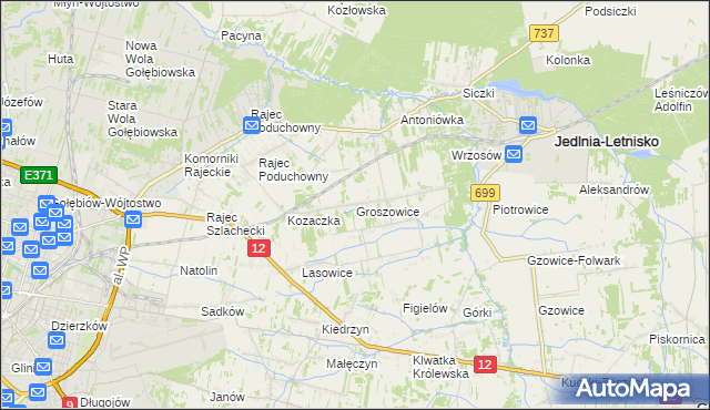 mapa Groszowice, Groszowice na mapie Targeo