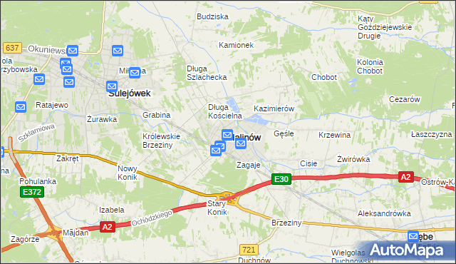 mapa Halinów powiat miński, Halinów powiat miński na mapie Targeo