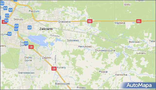 mapa Henrykowo gmina Supraśl, Henrykowo gmina Supraśl na mapie Targeo