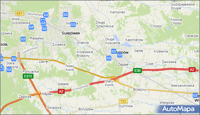mapa Hipolitów gmina Halinów, Hipolitów gmina Halinów na mapie Targeo