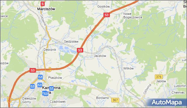 mapa Jaczków, Jaczków na mapie Targeo