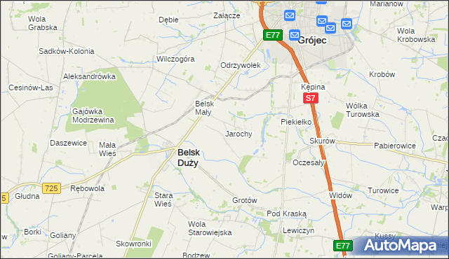 mapa Jarochy, Jarochy na mapie Targeo