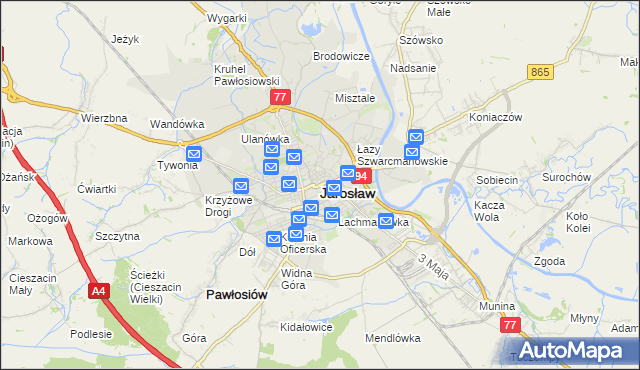 mapa Jarosławia, Jarosław na mapie Targeo