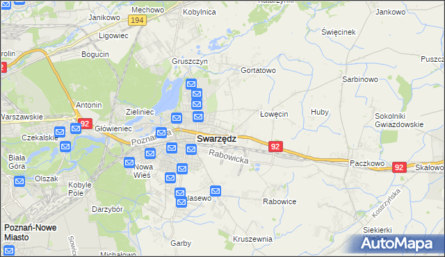 mapa Jasin gmina Swarzędz, Jasin gmina Swarzędz na mapie Targeo