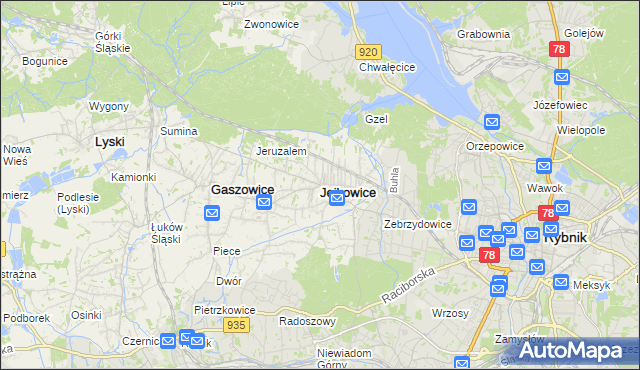 mapa Jejkowice, Jejkowice na mapie Targeo