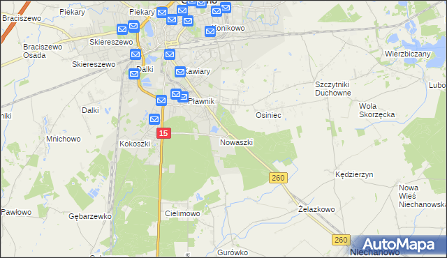 mapa Jelonek gmina Niechanowo, Jelonek gmina Niechanowo na mapie Targeo