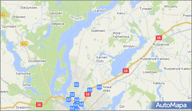 mapa Kamień Duży gmina Iława, Kamień Duży gmina Iława na mapie Targeo