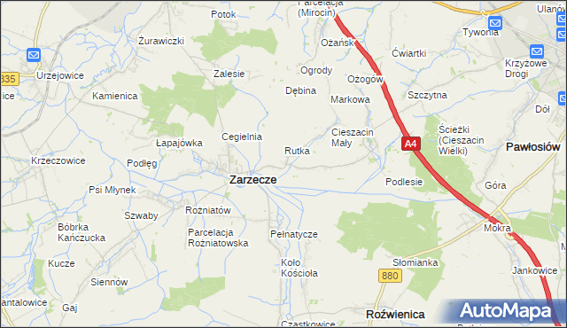 mapa Kisielów gmina Zarzecze, Kisielów gmina Zarzecze na mapie Targeo