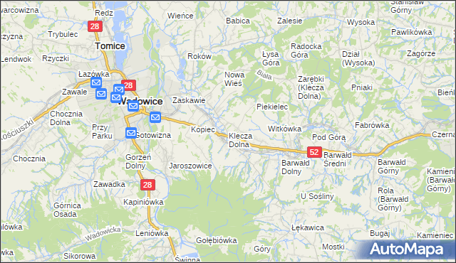 mapa Klecza Dolna, Klecza Dolna na mapie Targeo