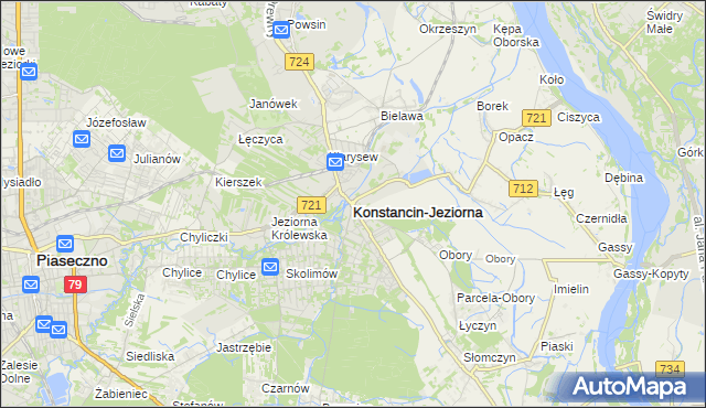 mapa Konstancin-Jeziorna, Konstancin-Jeziorna na mapie Targeo