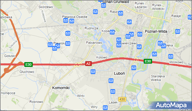mapa Kotowo gmina Poznań, Kotowo gmina Poznań na mapie Targeo