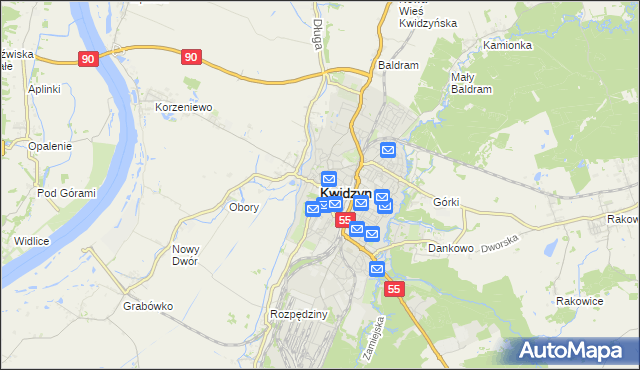 mapa Kwidzyn, Kwidzyn na mapie Targeo