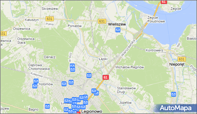 mapa Łajski, Łajski na mapie Targeo