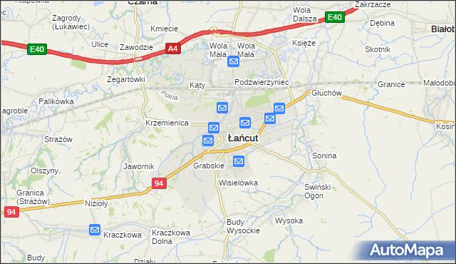 mapa Łańcut, Łańcut na mapie Targeo