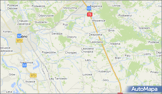 mapa Laskówka Chorąska, Laskówka Chorąska na mapie Targeo