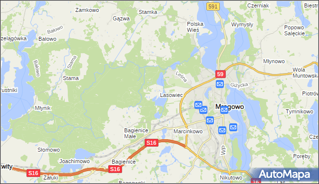 mapa Lasowiec, Lasowiec na mapie Targeo