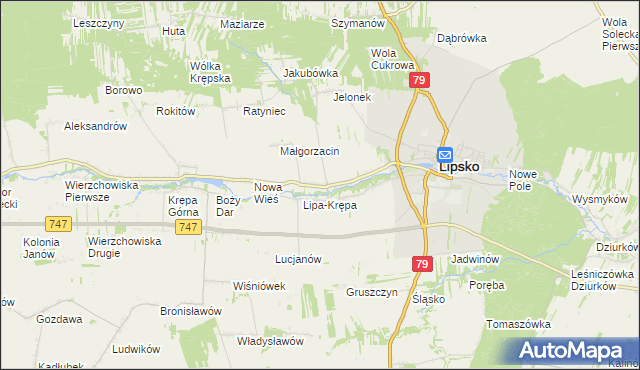 mapa Lipa-Miklas, Lipa-Miklas na mapie Targeo