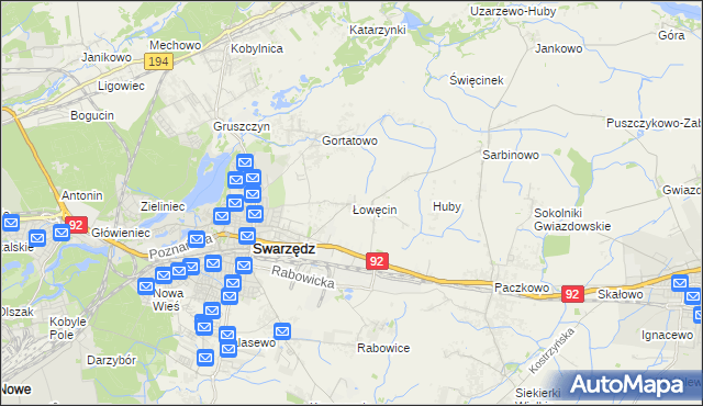 mapa Łowęcin, Łowęcin na mapie Targeo