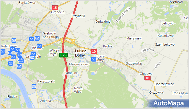 mapa Lubicz Górny, Lubicz Górny na mapie Targeo