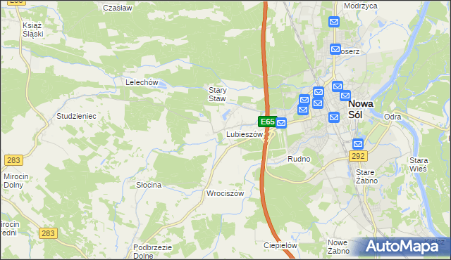 mapa Lubieszów gmina Nowa Sól, Lubieszów gmina Nowa Sól na mapie Targeo