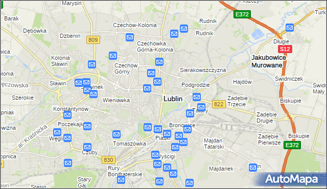 mapa Lublina, Lublin na mapie Targeo