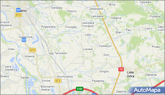 mapa Łukowa gmina Lisia Góra, Łukowa gmina Lisia Góra na mapie Targeo