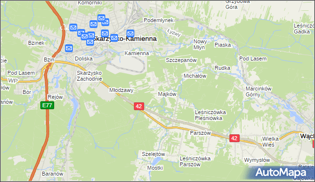 mapa Majków, Majków na mapie Targeo