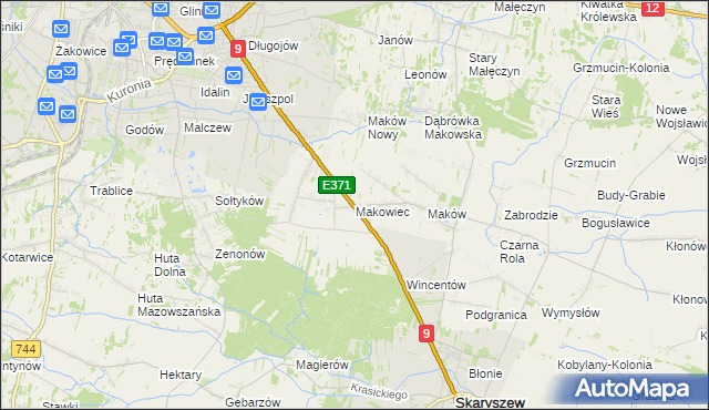 mapa Makowiec, Makowiec na mapie Targeo