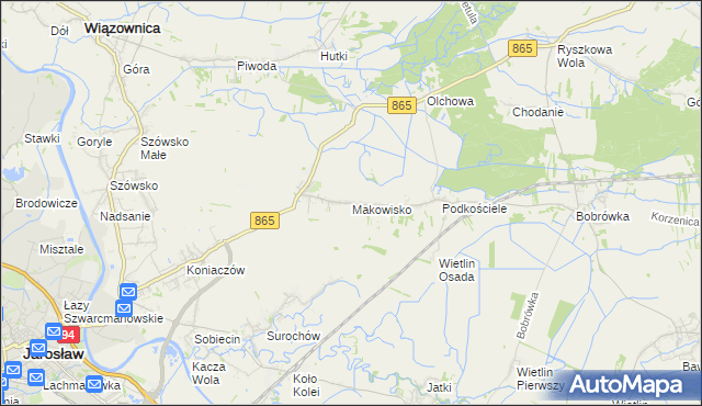mapa Makowisko gmina Jarosław, Makowisko gmina Jarosław na mapie Targeo