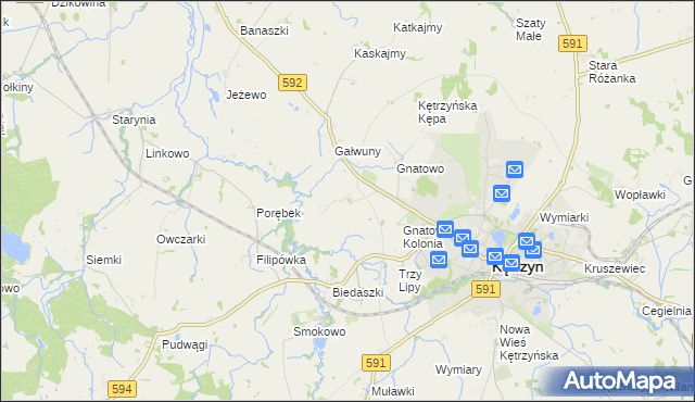 mapa Marszewo gmina Kętrzyn, Marszewo gmina Kętrzyn na mapie Targeo