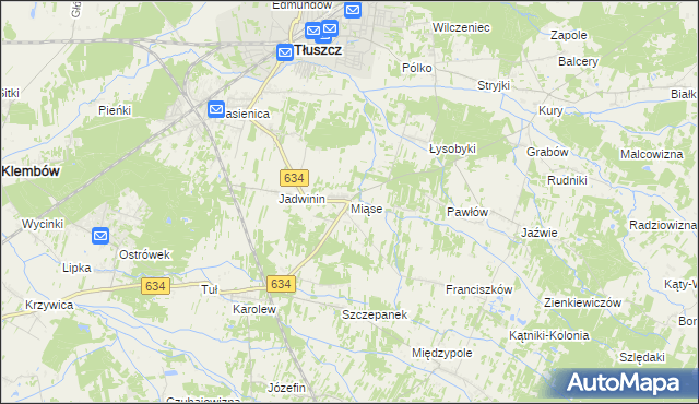 mapa Miąse, Miąse na mapie Targeo