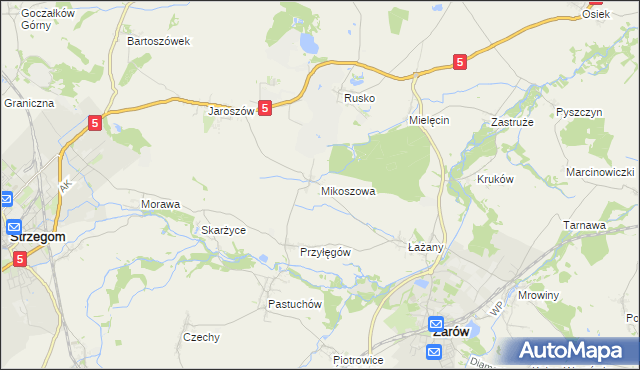 mapa Mikoszowa, Mikoszowa na mapie Targeo