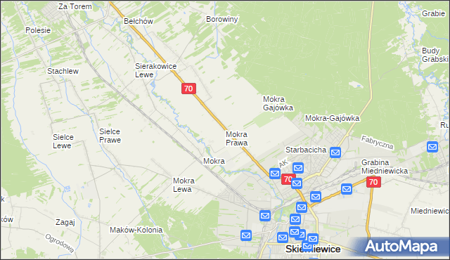 mapa Mokra Prawa, Mokra Prawa na mapie Targeo