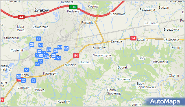 mapa Nagawczyna, Nagawczyna na mapie Targeo